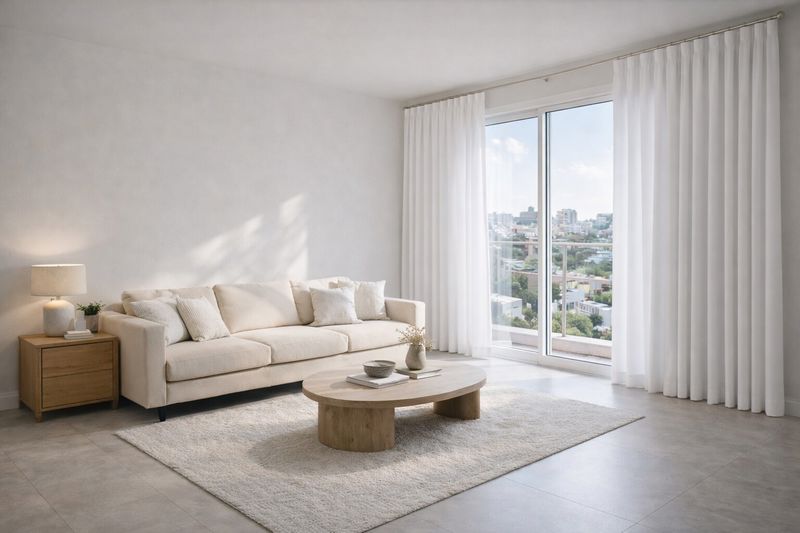 וילון לבן וקלאסי להצללה גבוהה